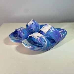 Crocs Classic Marbled Sandals White Oxygen Unisex - Women’s Size 9 Men’s Size 7